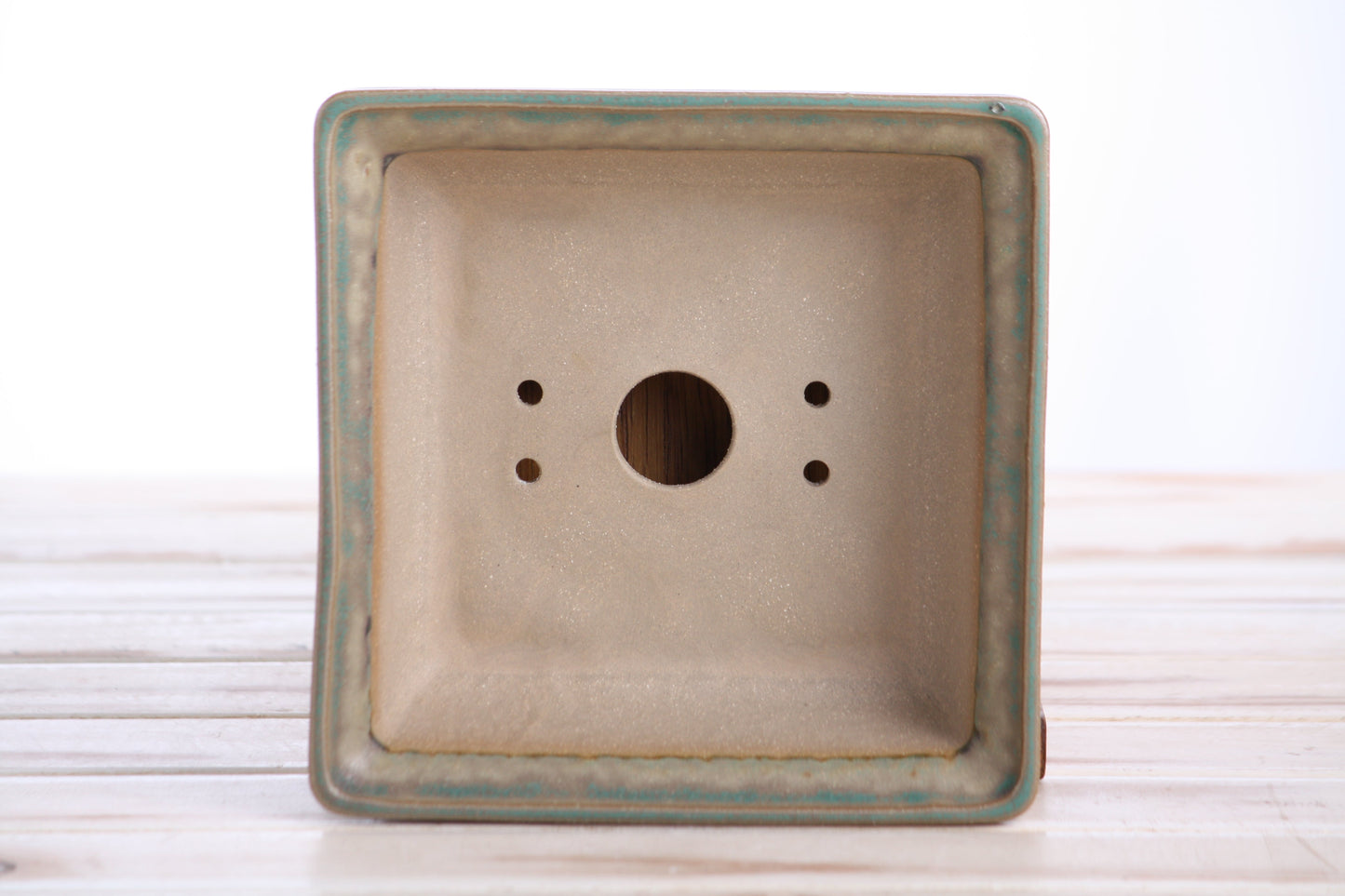 Willow Bonsai Ceramics Square Bonsai Pot 6 Inch – Low‑Profile Square Ceramic Bonsai & Succulent Planter with Accentuated Rim, High‑Fired Frost‑Proof Stoneware, Handmade in USA (Speckled Moss)