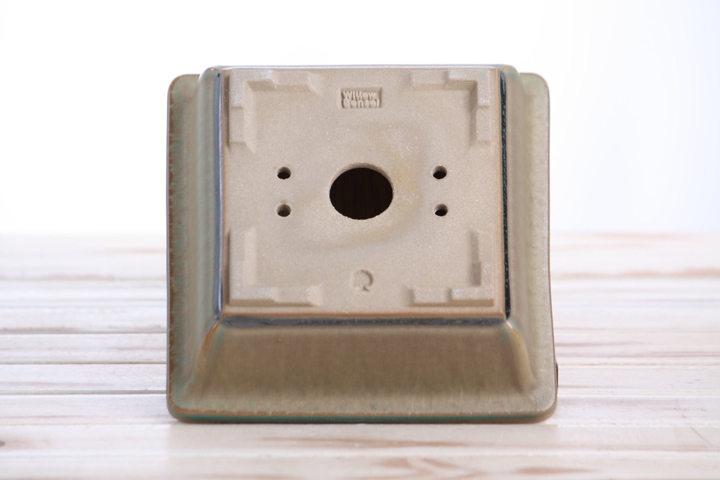 Willow Bonsai Ceramics Square Bonsai Pot 6 Inch – Low‑Profile Square Ceramic Bonsai & Succulent Planter with Accentuated Rim, High‑Fired Frost‑Proof Stoneware, Handmade in USA (Speckled Moss)