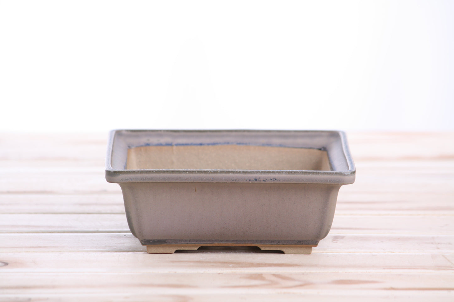 Willow Bonsai Ceramics Square Bonsai Pot 6 Inch – Low‑Profile Square Ceramic Bonsai & Succulent Planter with Accentuated Rim, High‑Fired Frost‑Proof Stoneware, Handmade in USA (Ocean)