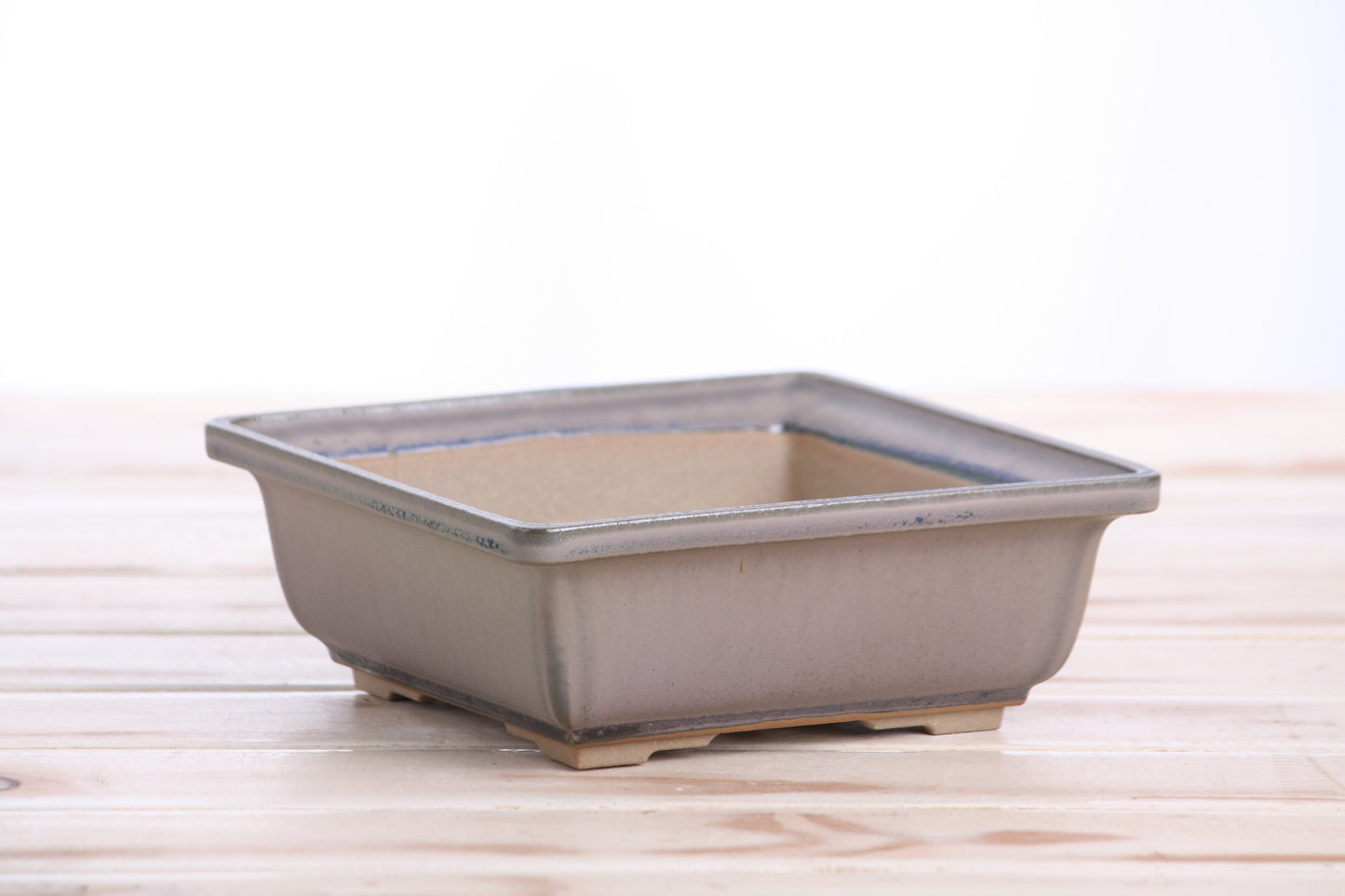 Willow Bonsai Ceramics Square Bonsai Pot 6 Inch – Low‑Profile Square Ceramic Bonsai & Succulent Planter with Accentuated Rim, High‑Fired Frost‑Proof Stoneware, Handmade in USA (Ocean)