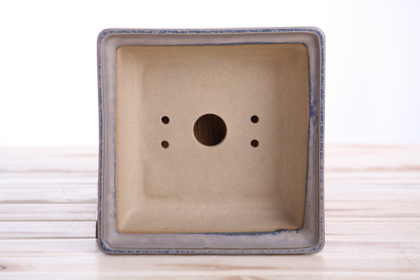 Willow Bonsai Ceramics Square Bonsai Pot 6 Inch – Low‑Profile Square Ceramic Bonsai & Succulent Planter with Accentuated Rim, High‑Fired Frost‑Proof Stoneware, Handmade in USA (Ocean)