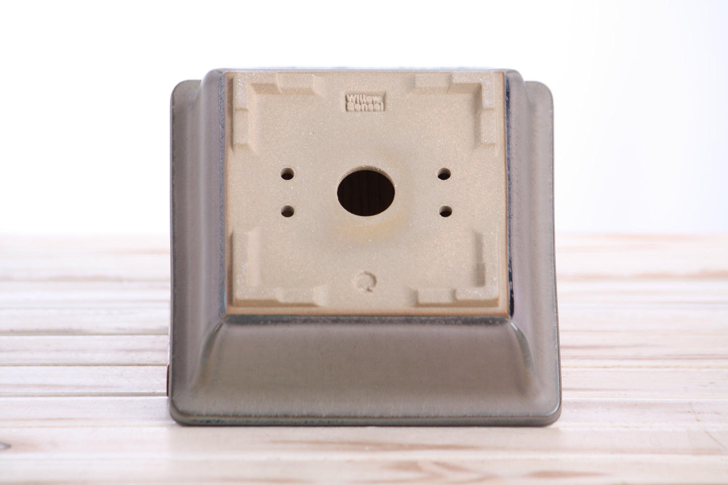Willow Bonsai Ceramics Square Bonsai Pot 6 Inch – Low‑Profile Square Ceramic Bonsai & Succulent Planter with Accentuated Rim, High‑Fired Frost‑Proof Stoneware, Handmade in USA (Ocean)