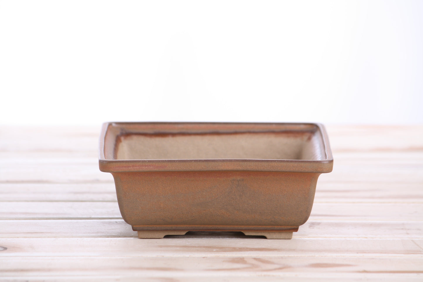 Willow Bonsai Ceramics Square Bonsai Pot 6 Inch – Low‑Profile Square Ceramic Bonsai & Succulent Planter with Accentuated Rim, High‑Fired Frost‑Proof Stoneware, Handmade in USA (Deep Stone)
