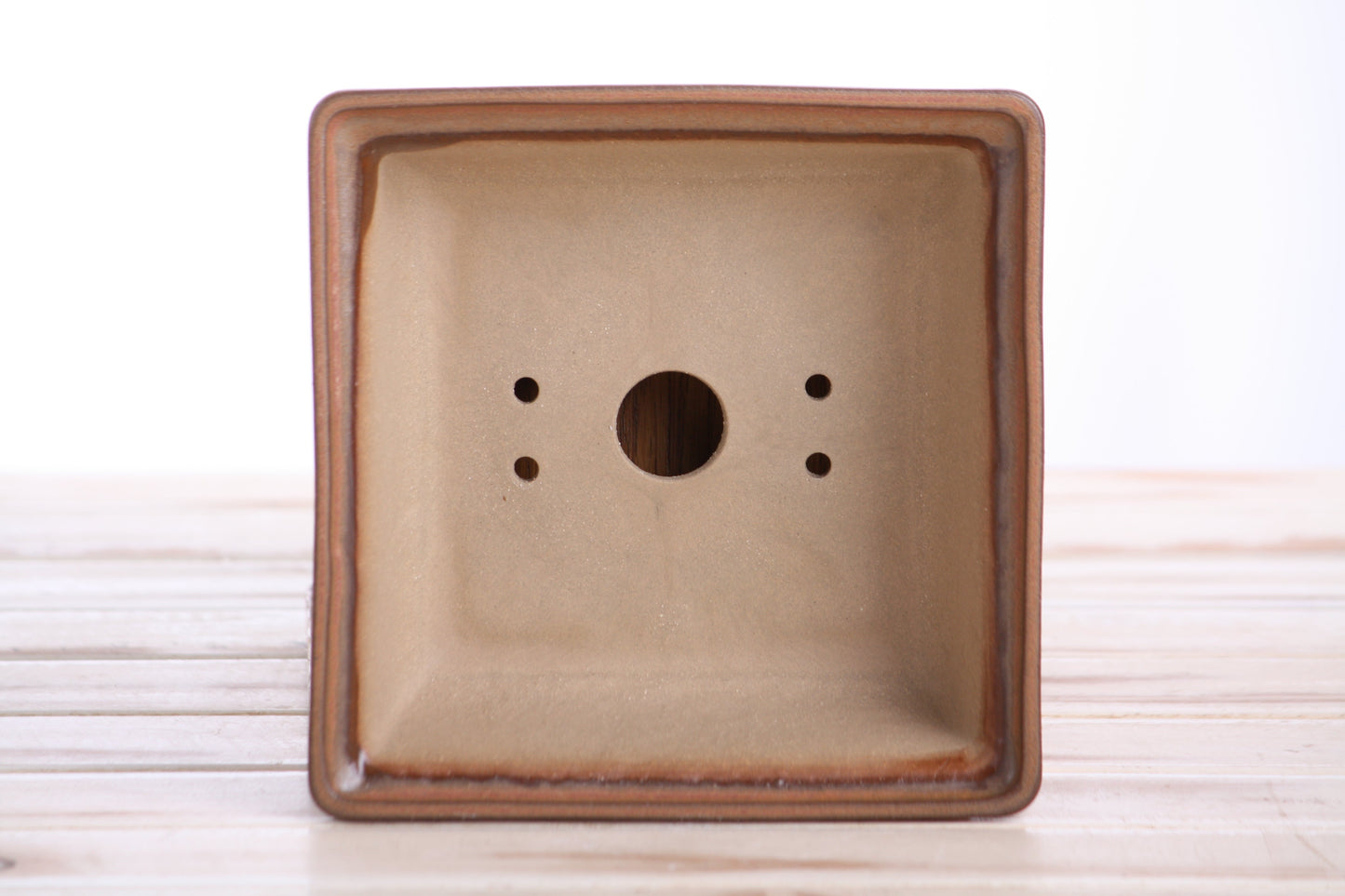 Willow Bonsai Ceramics Square Bonsai Pot 6 Inch – Low‑Profile Square Ceramic Bonsai & Succulent Planter with Accentuated Rim, High‑Fired Frost‑Proof Stoneware, Handmade in USA (Deep Stone)
