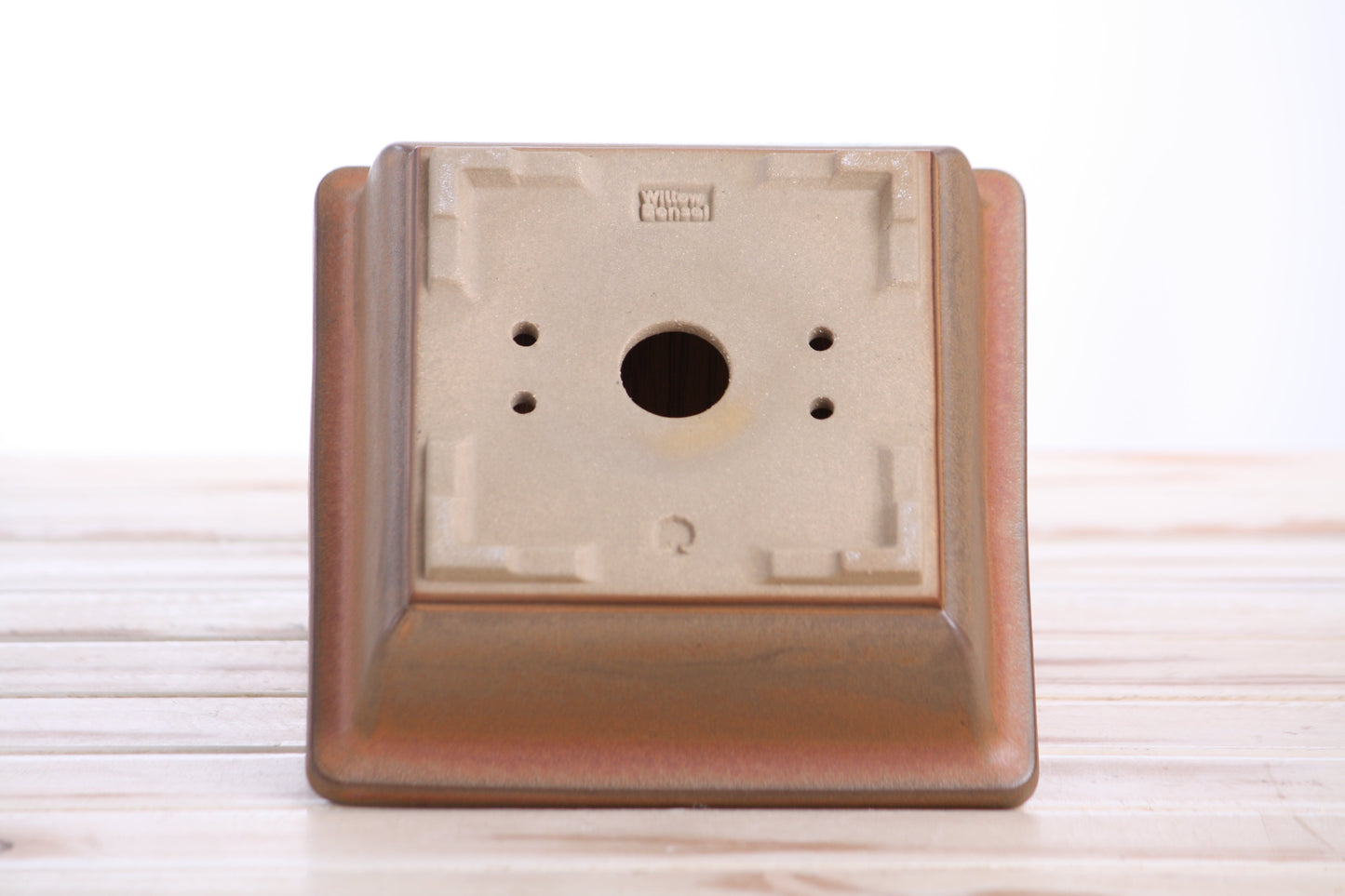 Willow Bonsai Ceramics Square Bonsai Pot 6 Inch – Low‑Profile Square Ceramic Bonsai & Succulent Planter with Accentuated Rim, High‑Fired Frost‑Proof Stoneware, Handmade in USA (Deep Stone)