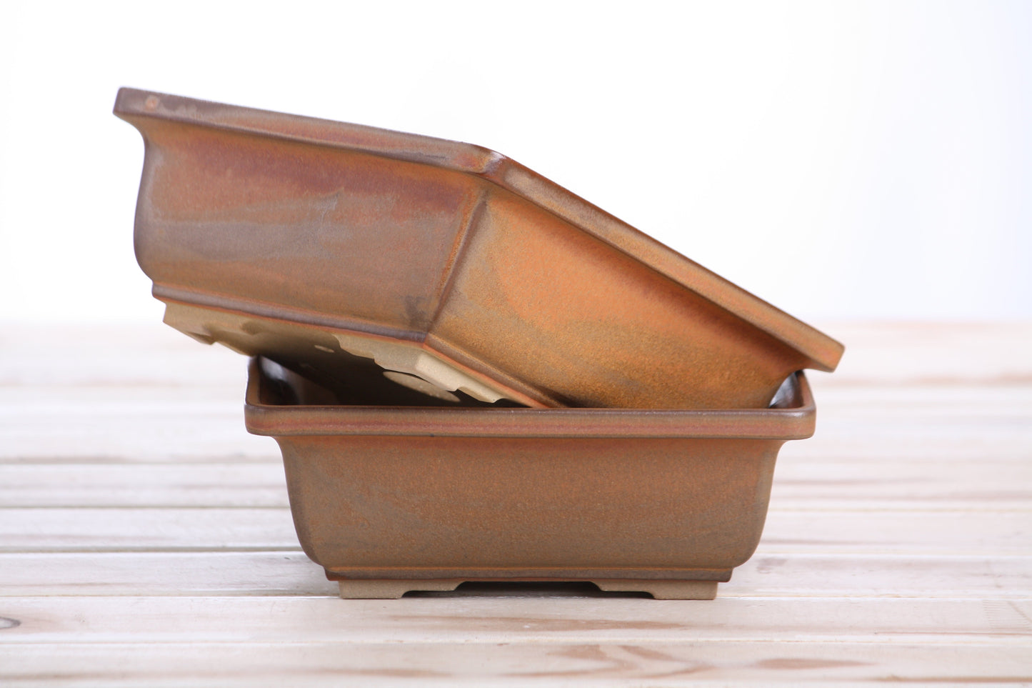Willow Bonsai Ceramics Square Bonsai Pot 6 Inch – Low‑Profile Square Ceramic Bonsai & Succulent Planter with Accentuated Rim, High‑Fired Frost‑Proof Stoneware, Handmade in USA (Deep Stone)