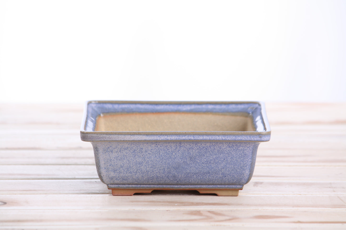 Willow Bonsai Ceramics Square Bonsai Pot 6 Inch – Low‑Profile Square Ceramic Bonsai & Succulent Planter with Accentuated Rim, High‑Fired Frost‑Proof Stoneware, Handmade in USA (Denim)