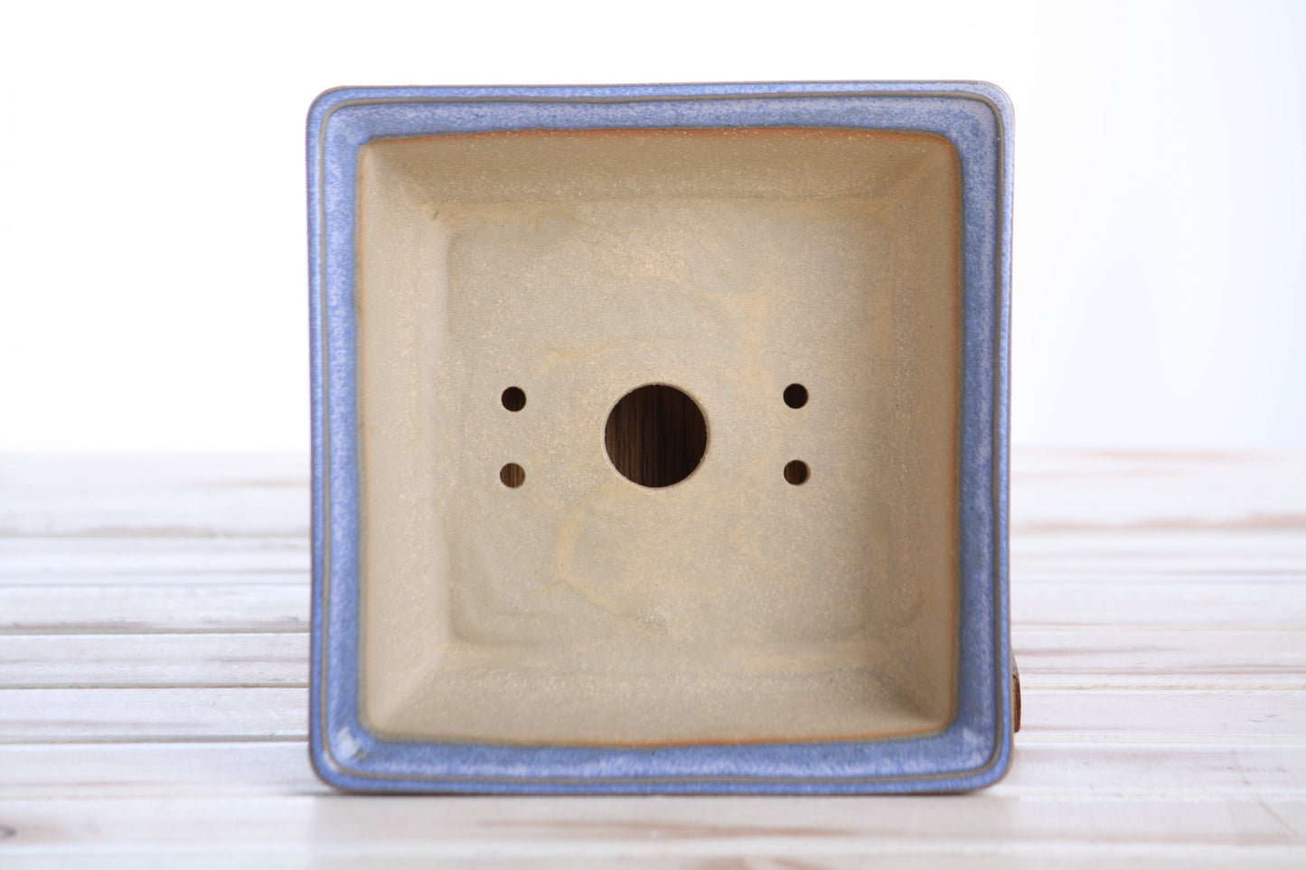 Willow Bonsai Ceramics Square Bonsai Pot 6 Inch – Low‑Profile Square Ceramic Bonsai & Succulent Planter with Accentuated Rim, High‑Fired Frost‑Proof Stoneware, Handmade in USA (Denim)