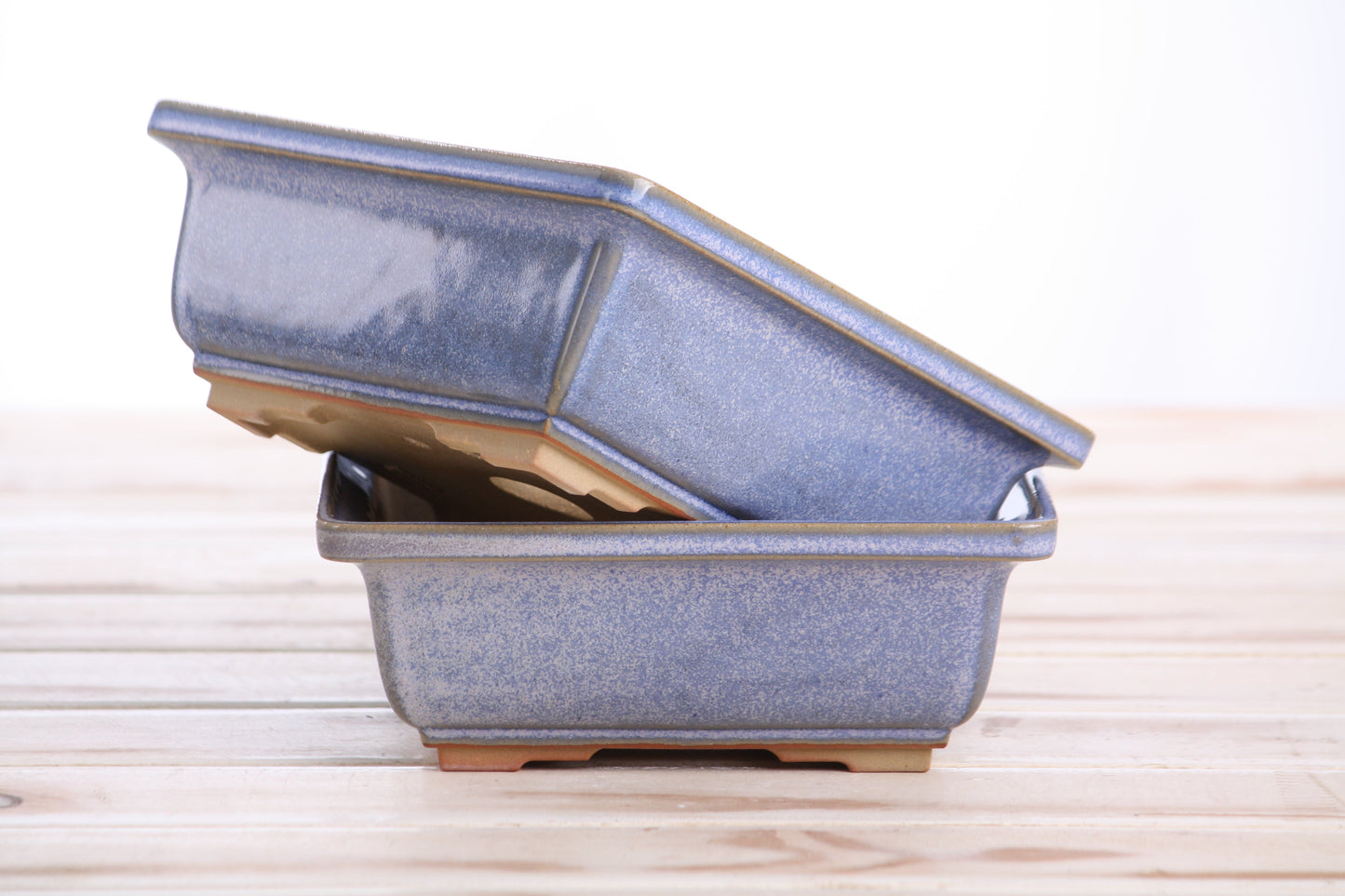 Willow Bonsai Ceramics Square Bonsai Pot 6 Inch – Low‑Profile Square Ceramic Bonsai & Succulent Planter with Accentuated Rim, High‑Fired Frost‑Proof Stoneware, Handmade in USA (Denim)