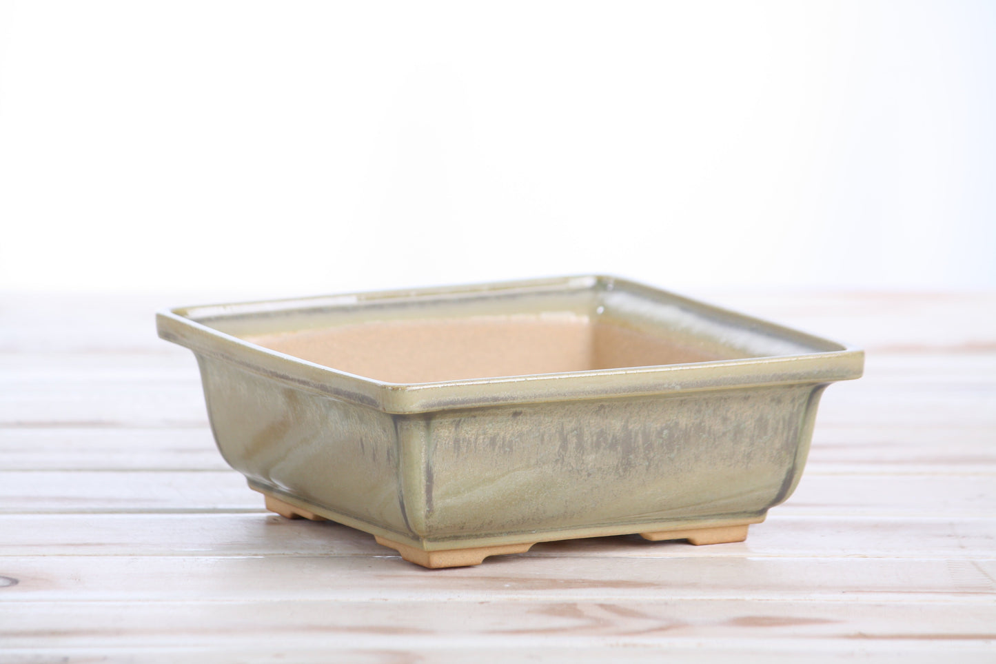 Willow Bonsai Ceramics Square Bonsai Pot 6 Inch – Low‑Profile Square Ceramic Bonsai & Succulent Planter with Accentuated Rim, High‑Fired Frost‑Proof Stoneware, Handmade in USA (Copenhagen)