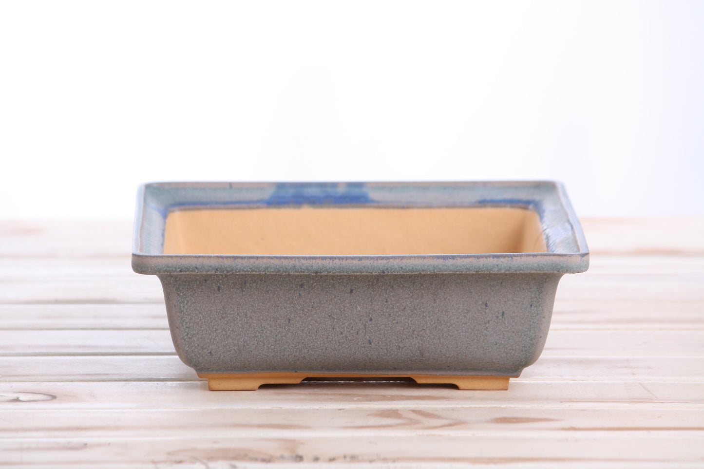 Willow Bonsai Ceramics Square Bonsai Pot 8 Inch – Low‑Profile Square Ceramic Bonsai & Succulent Planter with Accentuated Rim, High‑Fired Frost‑Proof Stoneware, Handmade in USA (Ocean)