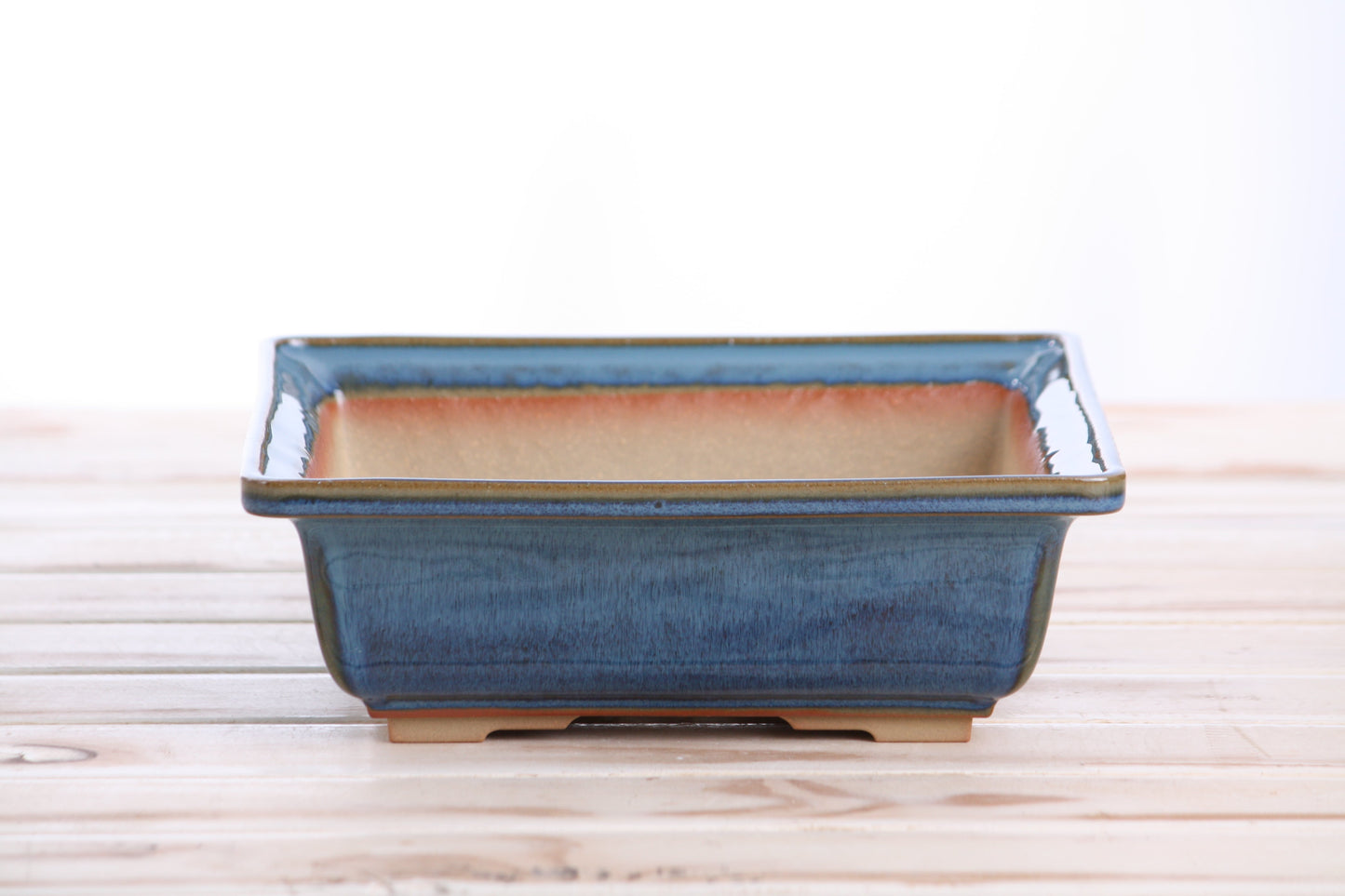 Willow Bonsai Ceramics Square Bonsai Pot 8 Inch – Low‑Profile Square Ceramic Bonsai & Succulent Planter with Accentuated Rim, High‑Fired Frost‑Proof Stoneware, Handmade in USA (Peacock 2025)