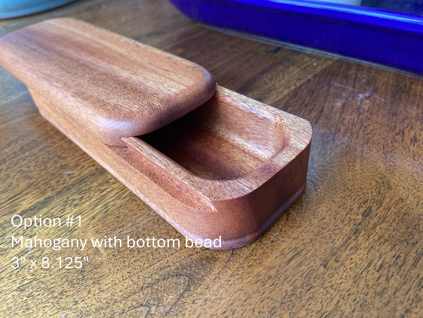 Handcrafted Keepsake Box/Wood Inlay - 8.25" x 3.25"