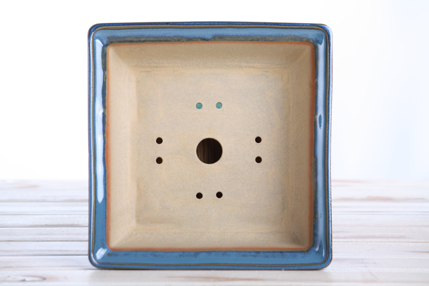 Willow Bonsai Ceramics Square Bonsai Pot 8 Inch – Low‑Profile Square Ceramic Bonsai & Succulent Planter with Accentuated Rim, High‑Fired Frost‑Proof Stoneware, Handmade in USA (Peacock 2025)