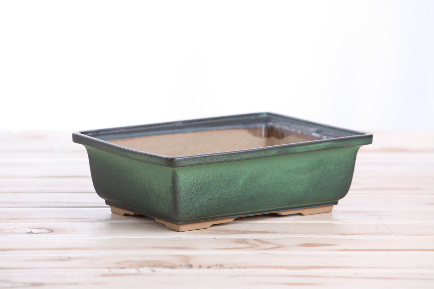 Willow Bonsai Ceramics Rectangle Bonsai Pot 8 Inch – Lower‑Profile Rectangular Ceramic Bonsai & Succulent Planter with Accentuated Rim, High‑Fired Frost‑Proof Stoneware, Handmade in USA (Avocado)