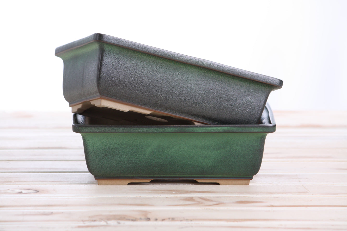Willow Bonsai Ceramics Rectangle Bonsai Pot 8 Inch – Lower‑Profile Rectangular Ceramic Bonsai & Succulent Planter with Accentuated Rim, High‑Fired Frost‑Proof Stoneware, Handmade in USA (Avocado)