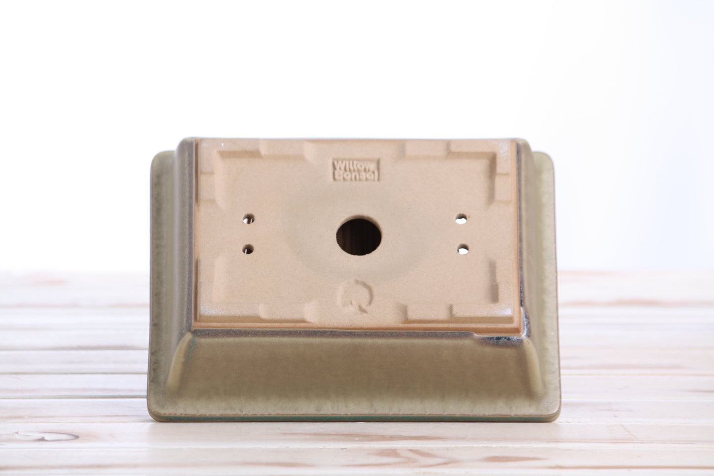 Willow Bonsai Ceramics Rectangle Bonsai Pot 8 Inch – Lower‑Profile Rectangular Ceramic Bonsai & Succulent Planter with Accentuated Rim, High‑Fired Frost‑Proof Stoneware, Handmade in USA (Speckled Moss)
