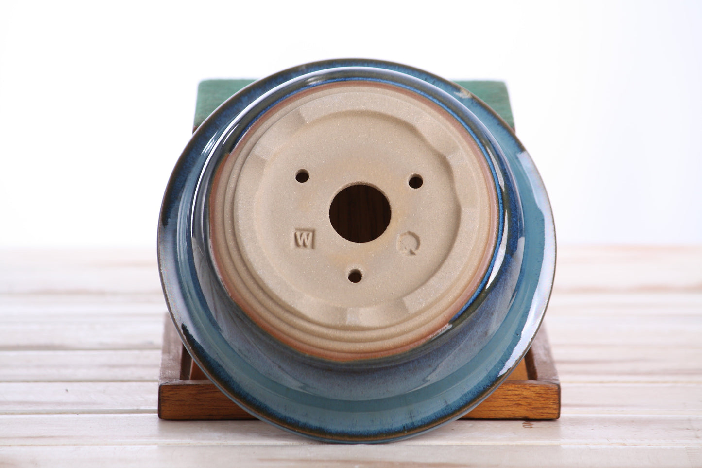 Willow Bonsai Ceramics Round Bonsai Pot 6 Inch – Round Ceramic Bonsai & Succulent Planter with Accentuated Rim and Sculpted Foot Ring, High‑Fired Frost‑Proof Stoneware, Handmade in USA (Peacock)