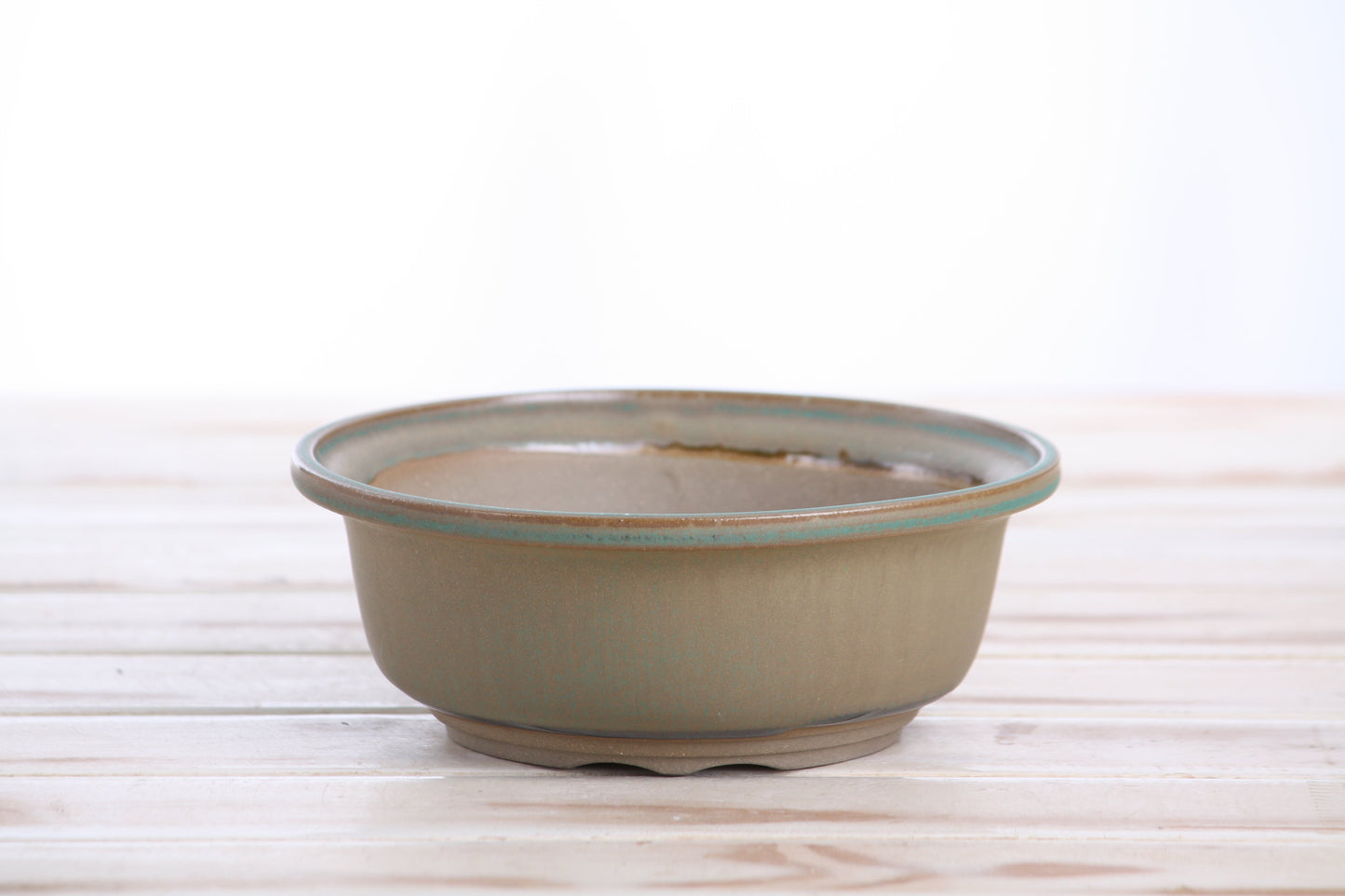 Willow Bonsai Ceramics Round Bonsai Pot 6 Inch – Round Ceramic Bonsai & Succulent Planter with Accentuated Rim and Sculpted Foot Ring, High‑Fired Frost‑Proof Stoneware, Handmade in USA (Speckled Moss)