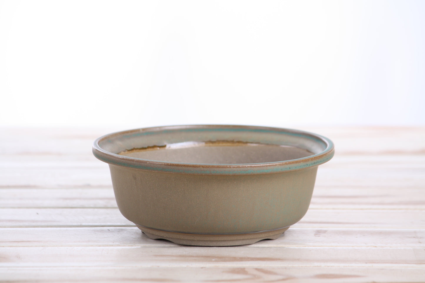Willow Bonsai Ceramics Round Bonsai Pot 6 Inch – Round Ceramic Bonsai & Succulent Planter with Accentuated Rim and Sculpted Foot Ring, High‑Fired Frost‑Proof Stoneware, Handmade in USA (Speckled Moss)