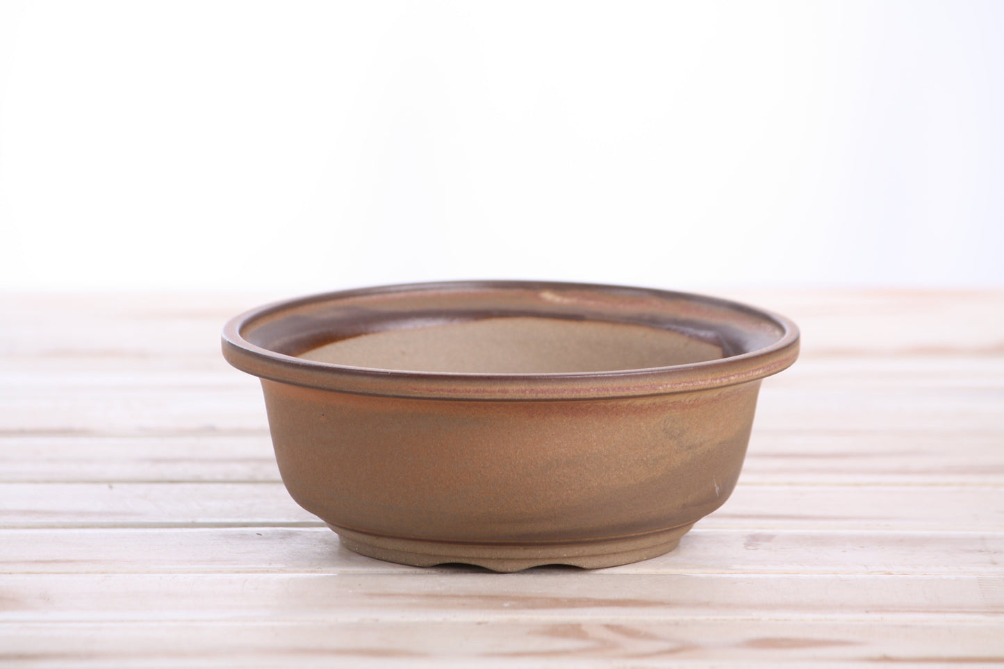 Willow Bonsai Ceramics Round Bonsai Pot 6 Inch – Round Ceramic Bonsai & Succulent Planter with Accentuated Rim and Sculpted Foot Ring, High‑Fired Frost‑Proof Stoneware, Handmade in USA (Deep Stone)
