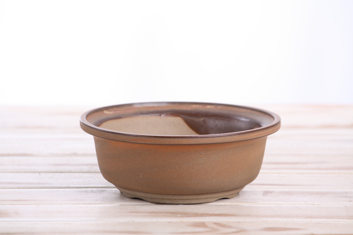 Willow Bonsai Ceramics Round Bonsai Pot 6 Inch – Round Ceramic Bonsai & Succulent Planter with Accentuated Rim and Sculpted Foot Ring, High‑Fired Frost‑Proof Stoneware, Handmade in USA (Deep Stone)