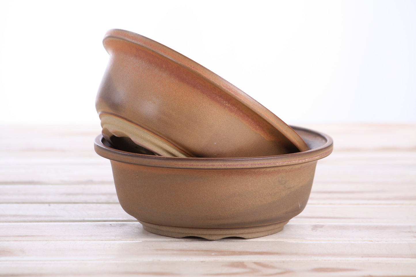 Willow Bonsai Ceramics Round Bonsai Pot 6 Inch – Round Ceramic Bonsai & Succulent Planter with Accentuated Rim and Sculpted Foot Ring, High‑Fired Frost‑Proof Stoneware, Handmade in USA (Deep Stone)