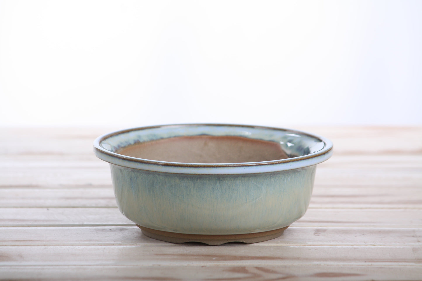 Willow Bonsai Ceramics Round Bonsai Pot 6 Inch – Round Ceramic Bonsai & Succulent Planter with Accentuated Rim and Sculpted Foot Ring, High‑Fired Frost‑Proof Stoneware, Handmade in USA (Glacier)