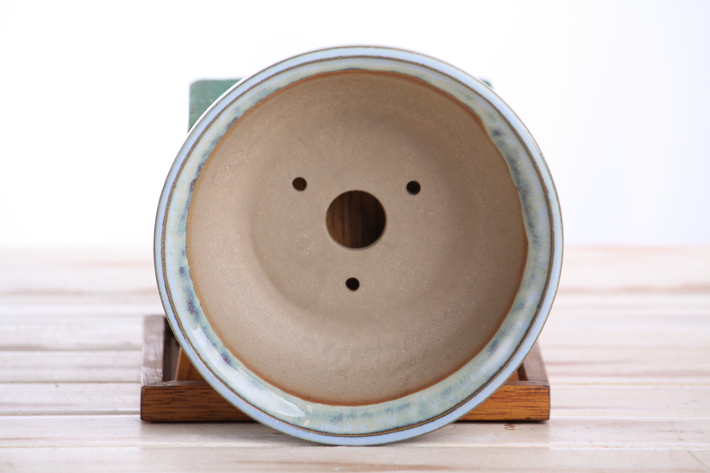 Willow Bonsai Ceramics Round Bonsai Pot 6 Inch – Round Ceramic Bonsai & Succulent Planter with Accentuated Rim and Sculpted Foot Ring, High‑Fired Frost‑Proof Stoneware, Handmade in USA (Glacier)