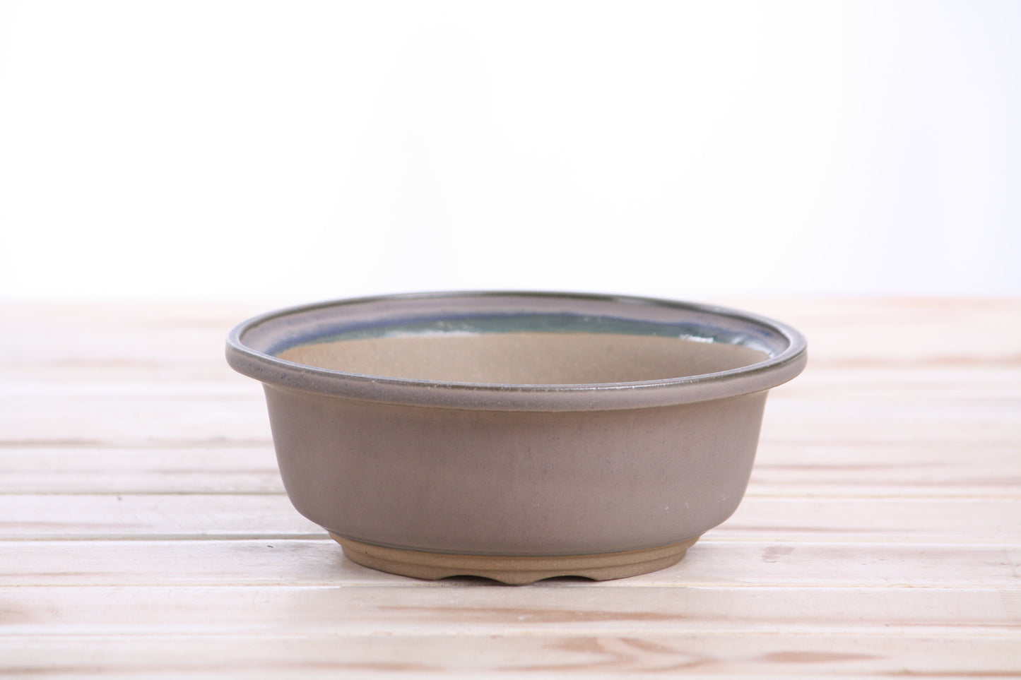 Willow Bonsai Ceramics Round Bonsai Pot 6 Inch – Round Ceramic Bonsai & Succulent Planter with Accentuated Rim and Sculpted Foot Ring, High‑Fired Frost‑Proof Stoneware, Handmade in USA (Ocean)