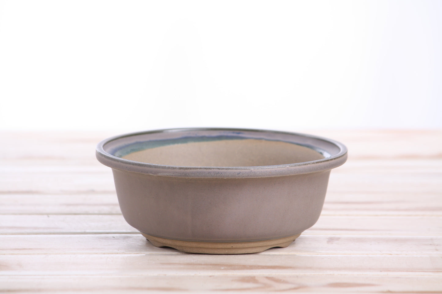 Willow Bonsai Ceramics Round Bonsai Pot 6 Inch – Round Ceramic Bonsai & Succulent Planter with Accentuated Rim and Sculpted Foot Ring, High‑Fired Frost‑Proof Stoneware, Handmade in USA (Ocean)