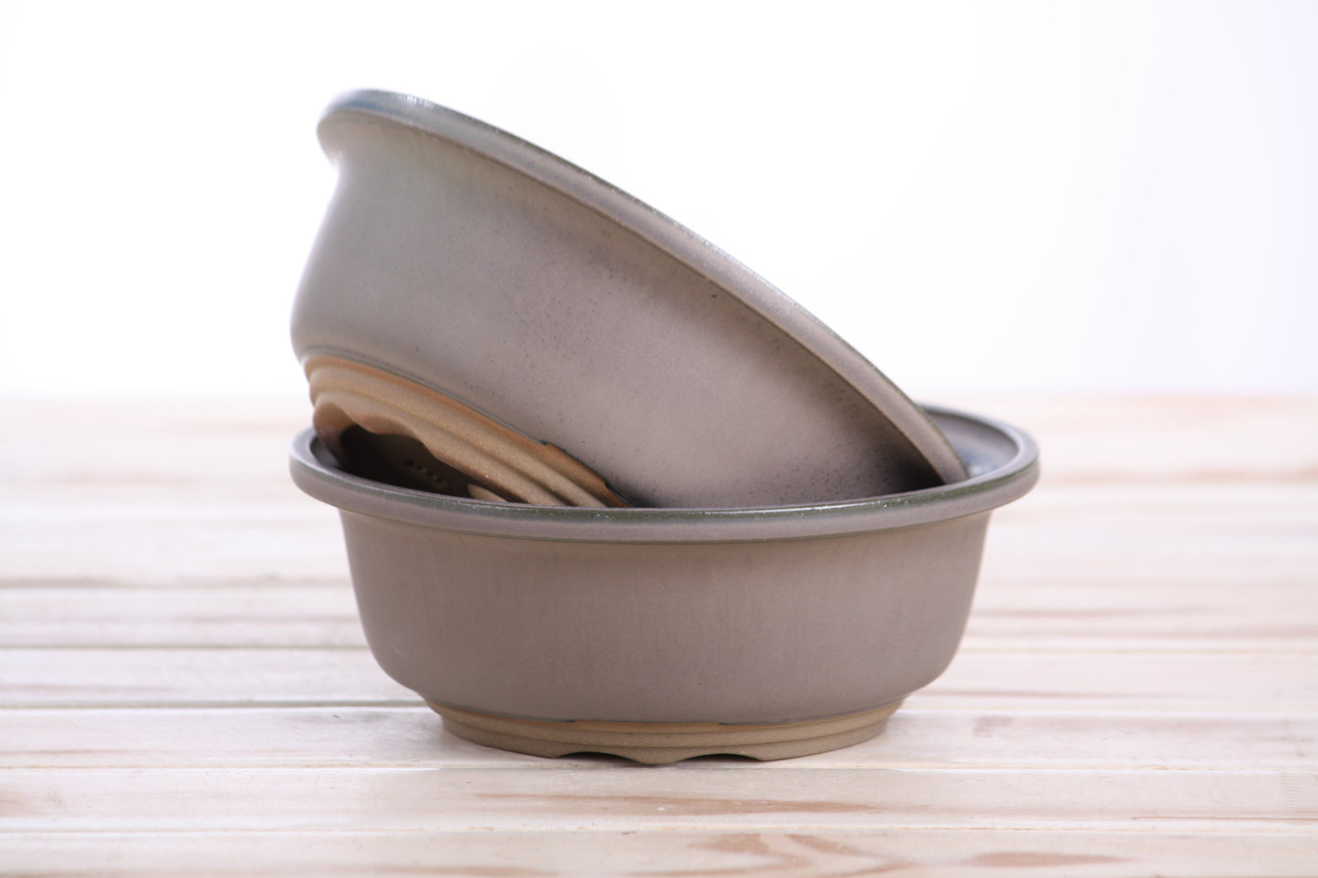 Willow Bonsai Ceramics Round Bonsai Pot 6 Inch – Round Ceramic Bonsai & Succulent Planter with Accentuated Rim and Sculpted Foot Ring, High‑Fired Frost‑Proof Stoneware, Handmade in USA (Ocean)