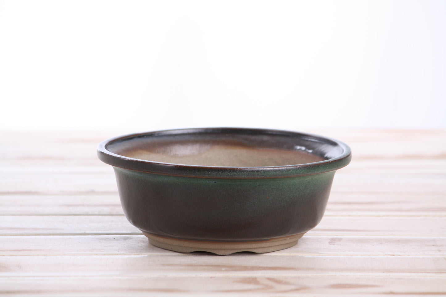 Willow Bonsai Ceramics Round Bonsai Pot 6 Inch – Round Ceramic Bonsai & Succulent Planter with Accentuated Rim and Sculpted Foot Ring, High‑Fired Frost‑Proof Stoneware, Handmade in USA (Avocado)
