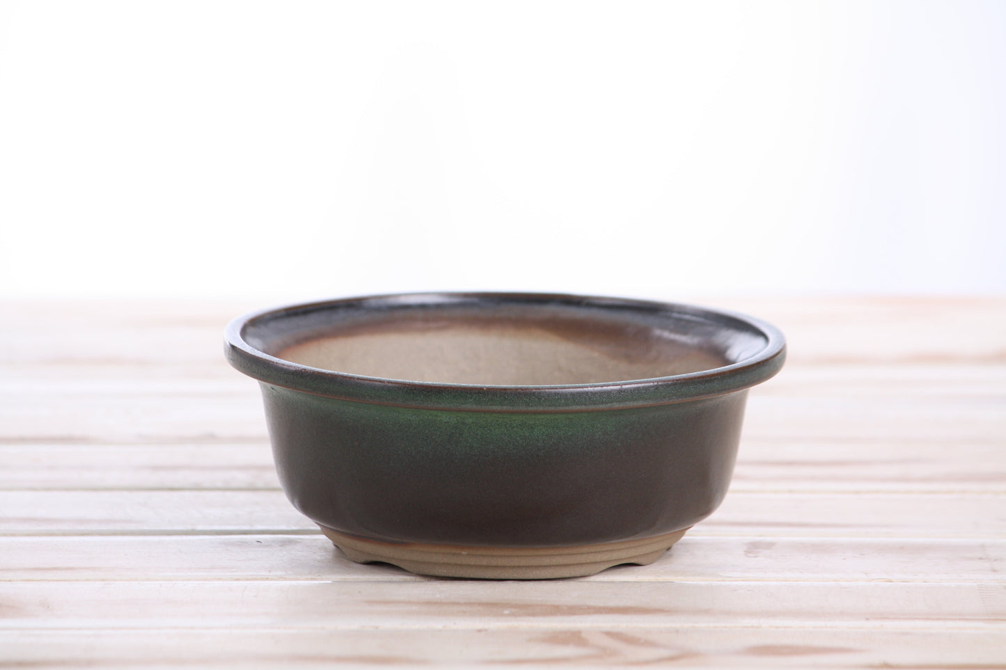Willow Bonsai Ceramics Round Bonsai Pot 6 Inch – Round Ceramic Bonsai & Succulent Planter with Accentuated Rim and Sculpted Foot Ring, High‑Fired Frost‑Proof Stoneware, Handmade in USA (Avocado)