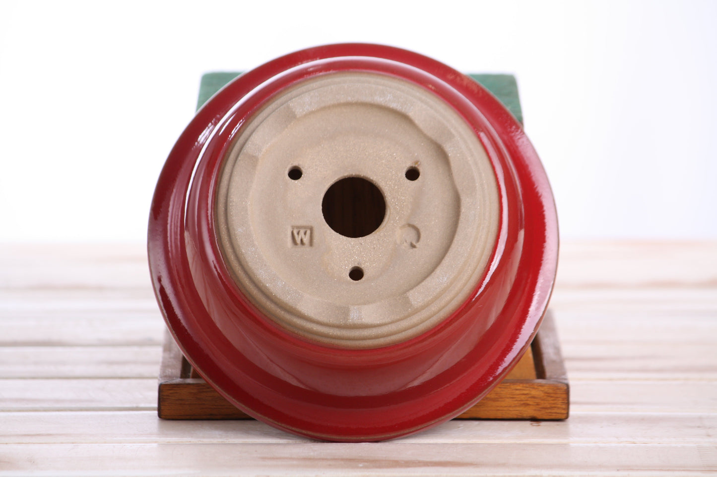 Willow Bonsai Ceramics Round Bonsai Pot 6 Inch – Round Ceramic Bonsai & Succulent Planter with Accentuated Rim and Sculpted Foot Ring, High‑Fired Frost‑Proof Stoneware, Handmade in USA (Red)