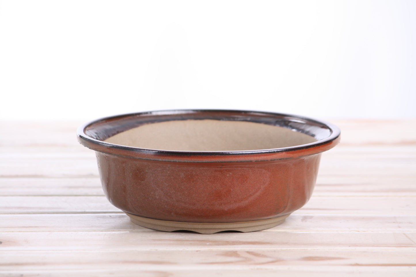 Willow Bonsai Ceramics Round Bonsai Pot 7 Inch – Round Ceramic Bonsai & Succulent Planter with Accentuated Rim and Sculpted Foot Ring, High‑Fired Frost‑Proof Stoneware, Handmade in USA (Sunset)