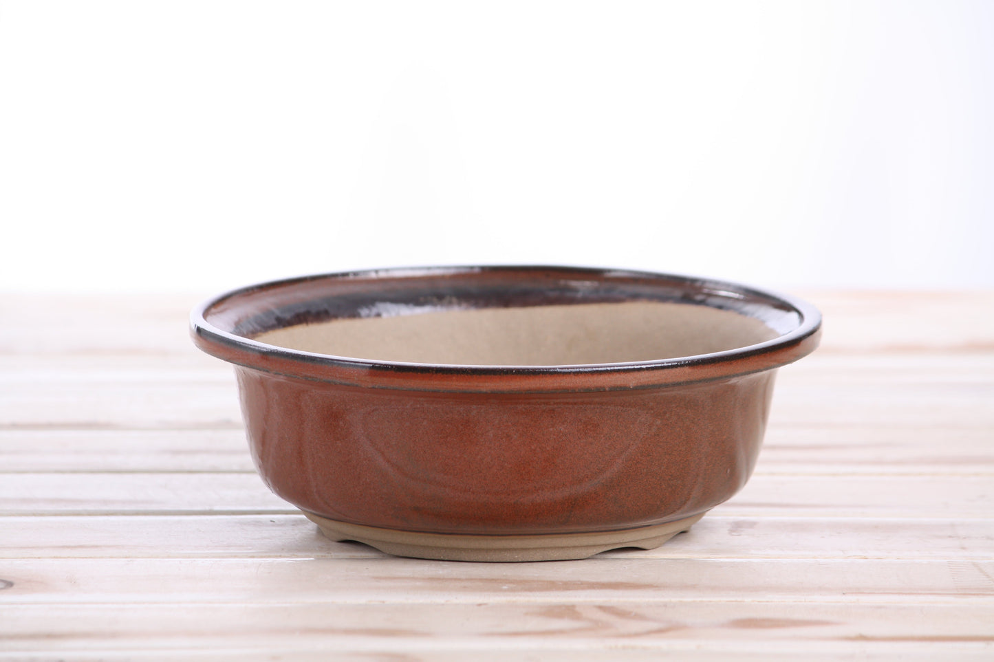 Willow Bonsai Ceramics Round Bonsai Pot 7 Inch – Round Ceramic Bonsai & Succulent Planter with Accentuated Rim and Sculpted Foot Ring, High‑Fired Frost‑Proof Stoneware, Handmade in USA (Sunset)