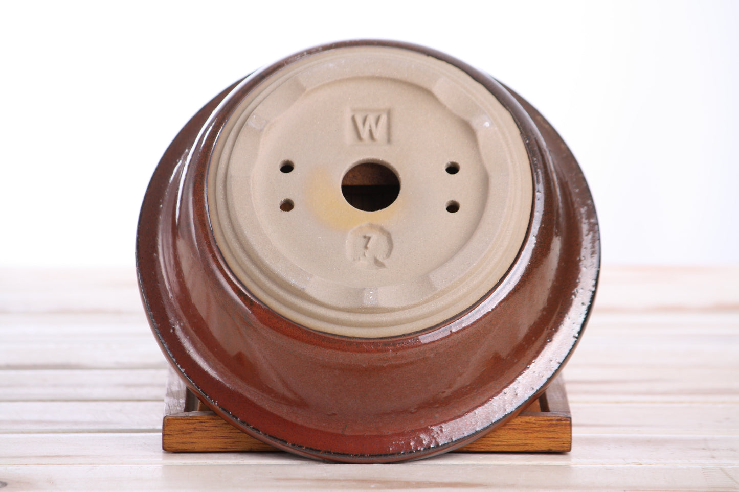 Willow Bonsai Ceramics Round Bonsai Pot 7 Inch – Round Ceramic Bonsai & Succulent Planter with Accentuated Rim and Sculpted Foot Ring, High‑Fired Frost‑Proof Stoneware, Handmade in USA (Sunset)