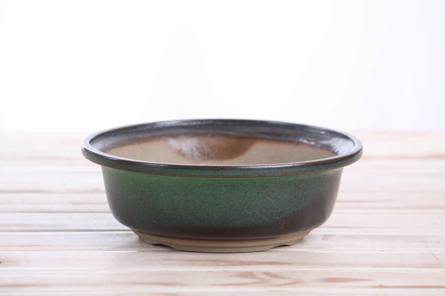 Willow Bonsai Ceramics Round Bonsai Pot 7 Inch – Round Ceramic Bonsai & Succulent Planter with Accentuated Rim and Sculpted Foot Ring, High‑Fired Frost‑Proof Stoneware, Handmade in USA (Avocado)