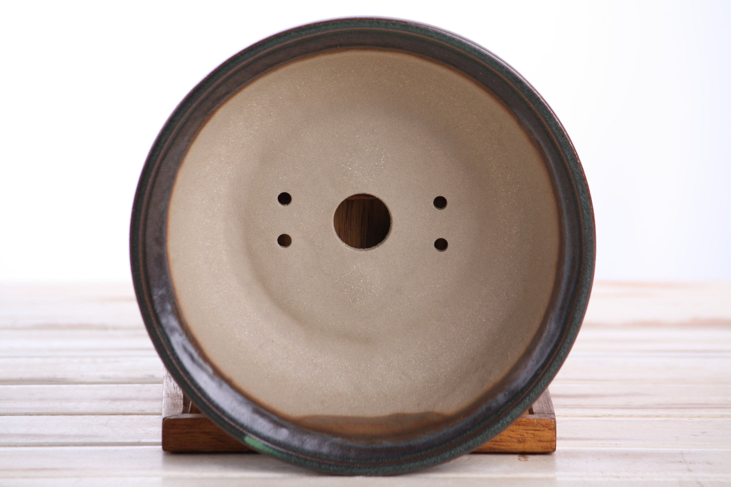 Willow Bonsai Ceramics Round Bonsai Pot 7 Inch – Round Ceramic Bonsai & Succulent Planter with Accentuated Rim and Sculpted Foot Ring, High‑Fired Frost‑Proof Stoneware, Handmade in USA (Avocado)