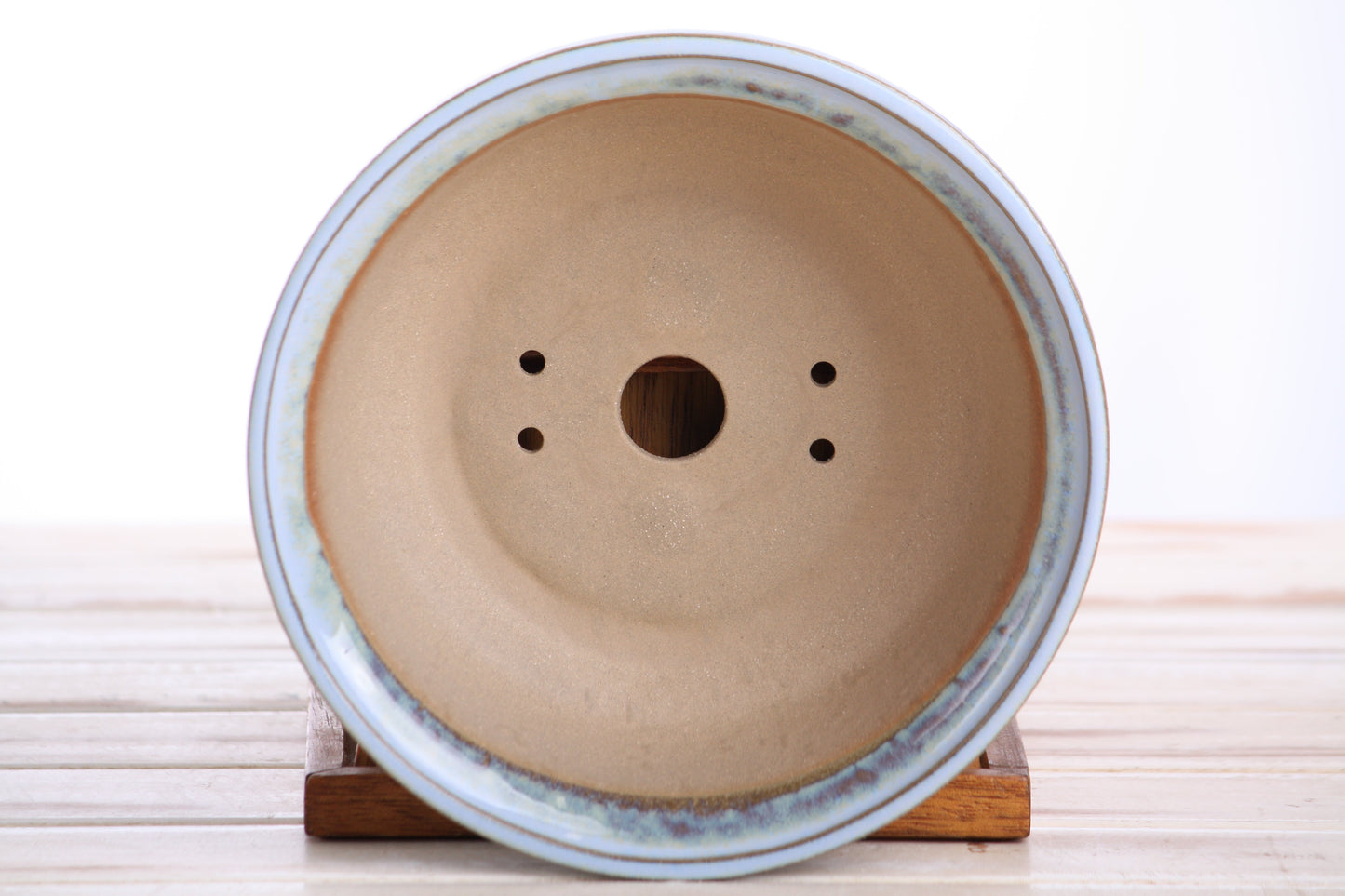 Willow Bonsai Ceramics Round Bonsai Pot 7 Inch – Round Ceramic Bonsai & Succulent Planter with Accentuated Rim and Sculpted Foot Ring, High‑Fired Frost‑Proof Stoneware, Handmade in USA (Glacier)