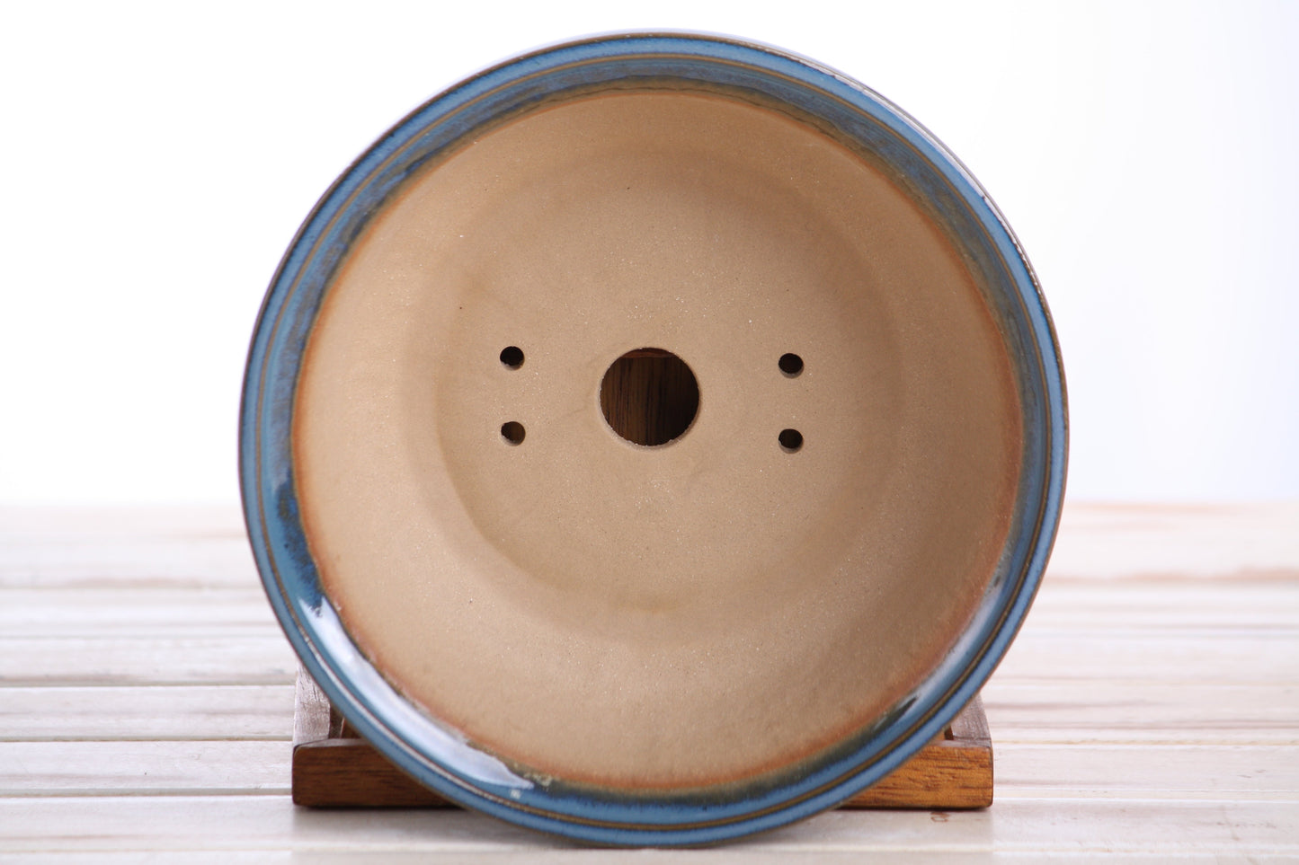 Willow Bonsai Ceramics Round Bonsai Pot 7 Inch – Round Ceramic Bonsai & Succulent Planter with Accentuated Rim and Sculpted Foot Ring, High‑Fired Frost‑Proof Stoneware, Handmade in USA (Peacock)