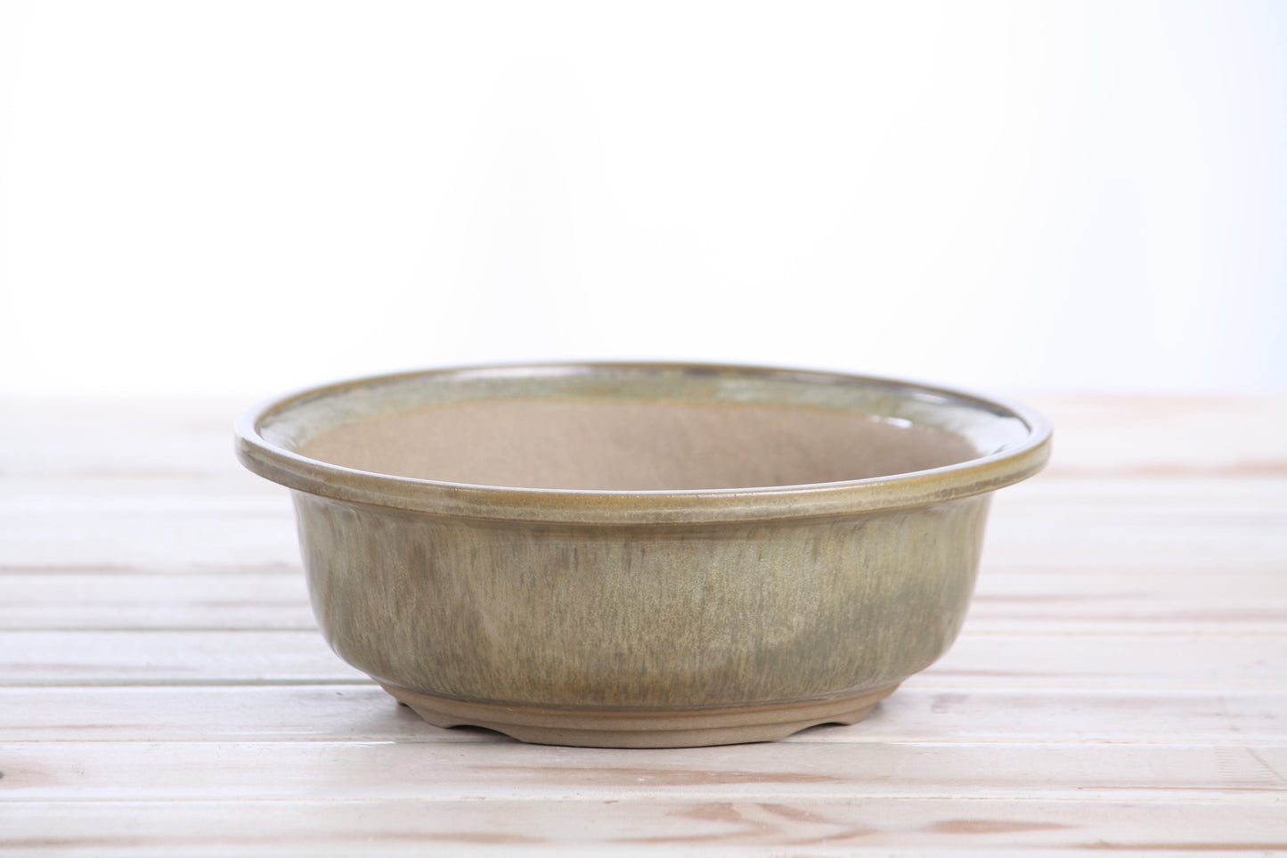 Willow Bonsai Ceramics Round Bonsai Pot 7 Inch – Round Ceramic Bonsai & Succulent Planter with Accentuated Rim and Sculpted Foot Ring, High‑Fired Frost‑Proof Stoneware, Handmade in USA (Copenhagen)