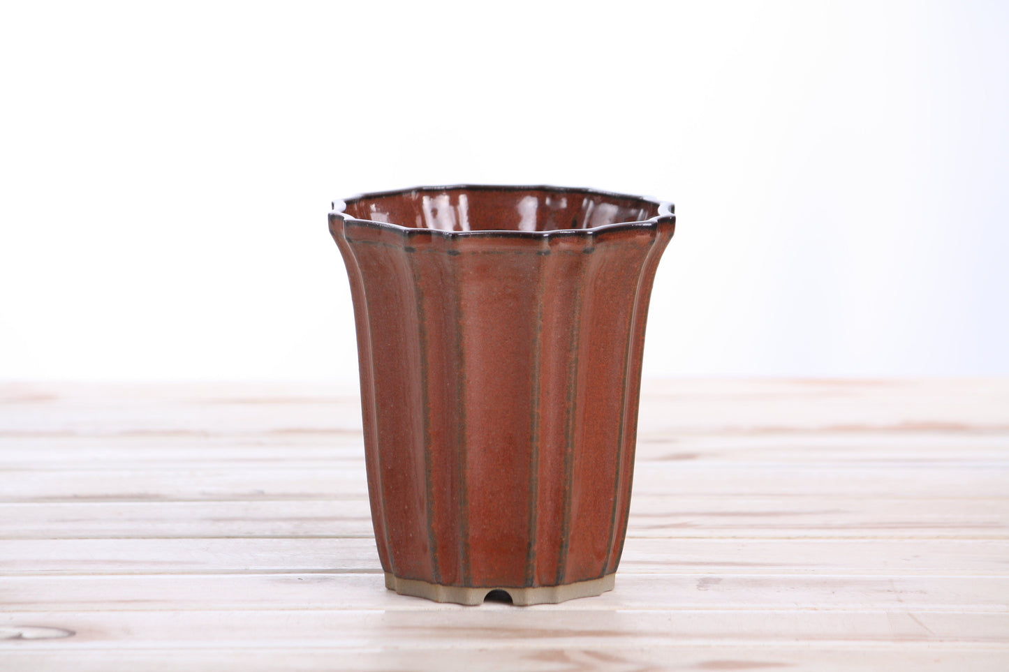 Willow Bonsai Ceramics Flower Design Cascade Bonsai Pot 4.5 Inch – Elegant Tall Ceramic Bonsai & Succulent Planter, High‑Fired Frost‑Proof Stoneware with Drainage & Wiring Holes, Handmade in USA (Sunset)