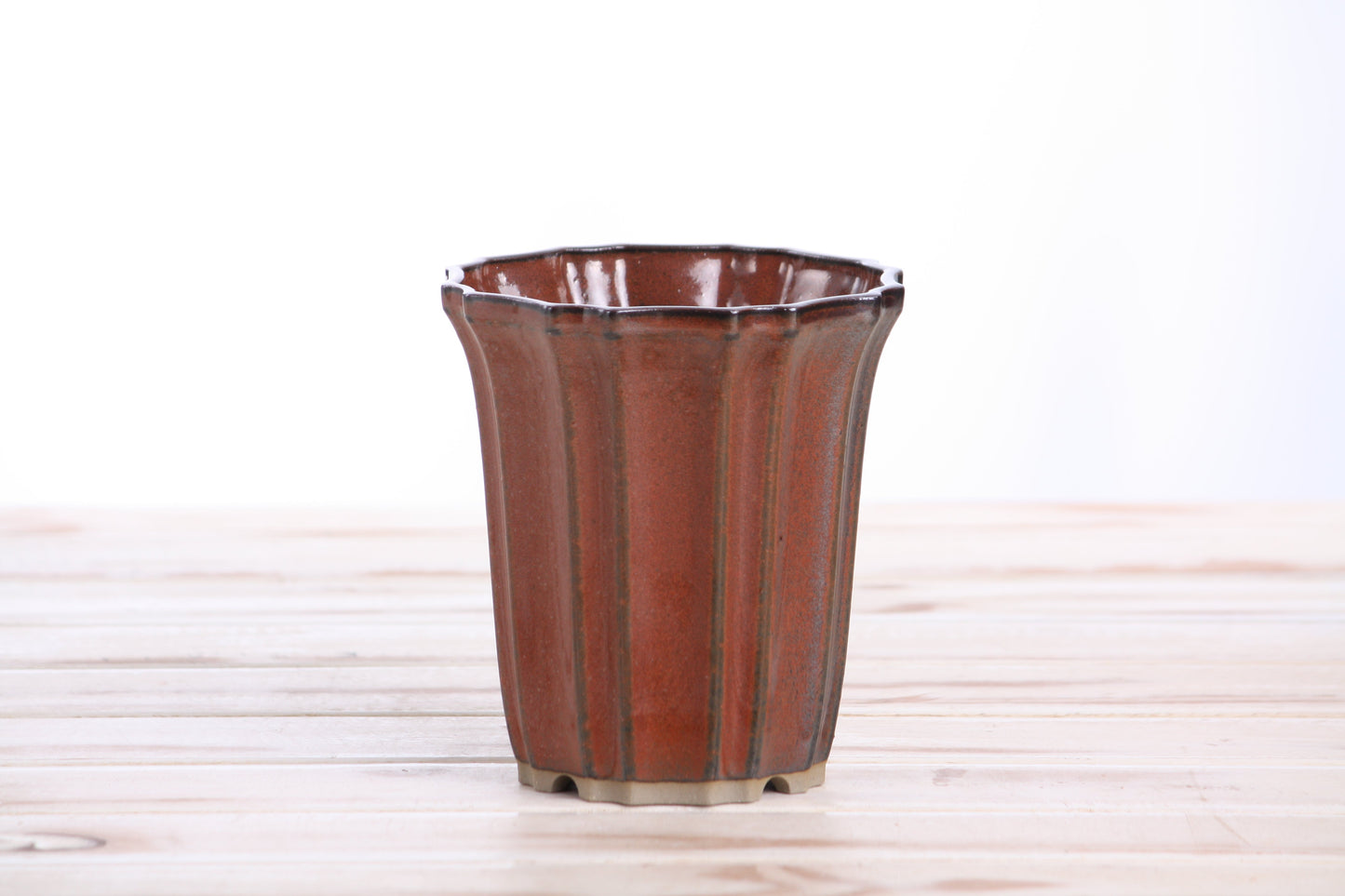 Willow Bonsai Ceramics Flower Design Cascade Bonsai Pot 4.5 Inch – Elegant Tall Ceramic Bonsai & Succulent Planter, High‑Fired Frost‑Proof Stoneware with Drainage & Wiring Holes, Handmade in USA (Sunset)