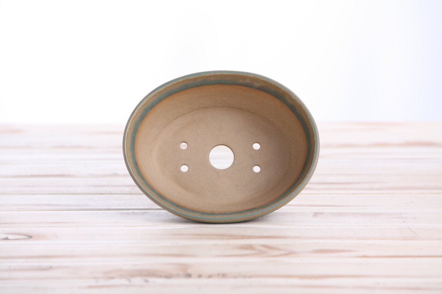 Willow Bonsai Ceramics Oval B Bonsai Pot 5.5 Inch – Tapered Oval Ceramic Bonsai & Succulent Planter with Accentuated Rim, High‑Fired Frost‑Proof Stoneware, Handmade in USA (Speckled Moss)