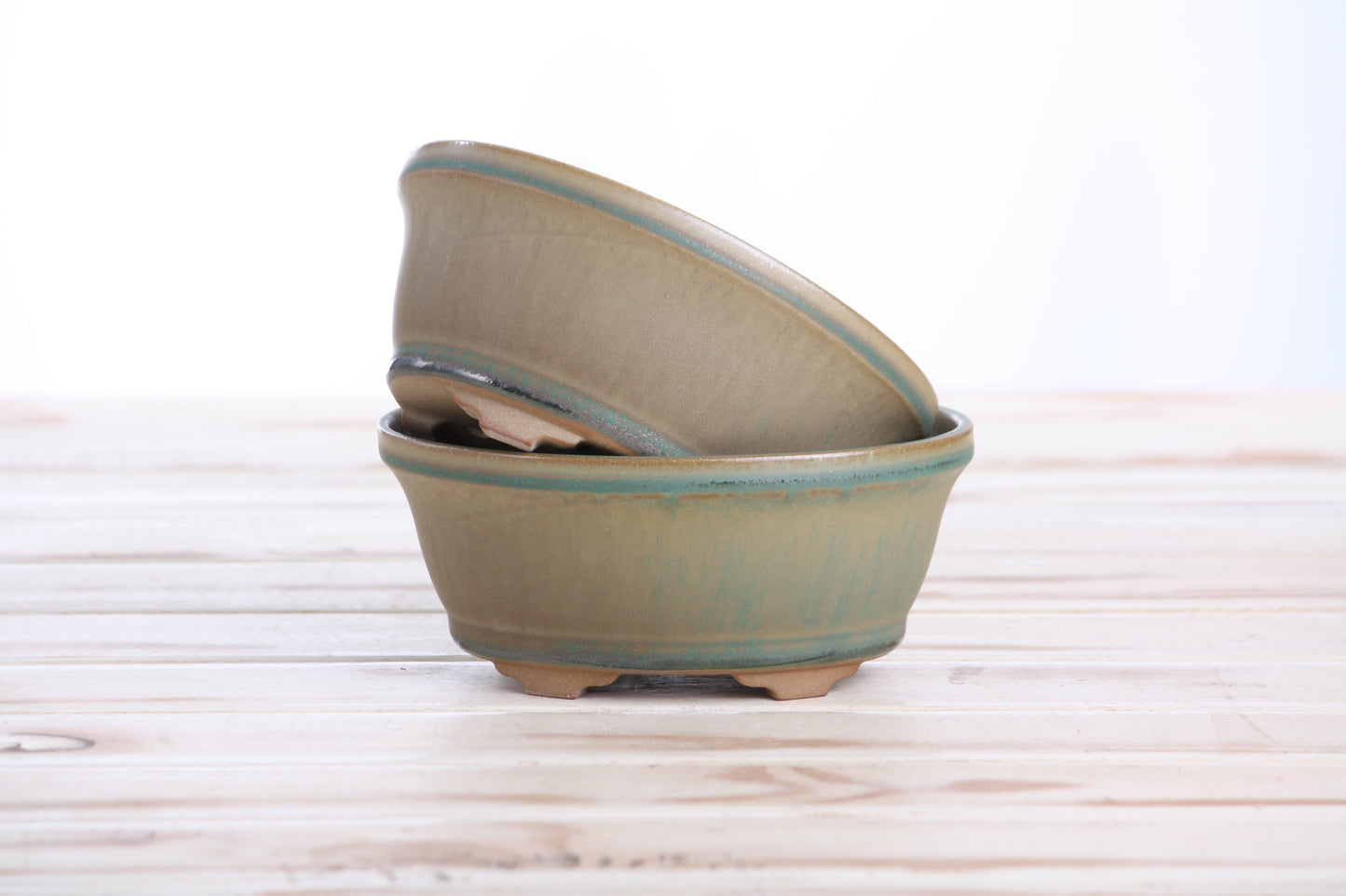 Willow Bonsai Ceramics Oval B Bonsai Pot 5.5 Inch – Tapered Oval Ceramic Bonsai & Succulent Planter with Accentuated Rim, High‑Fired Frost‑Proof Stoneware, Handmade in USA (Speckled Moss)