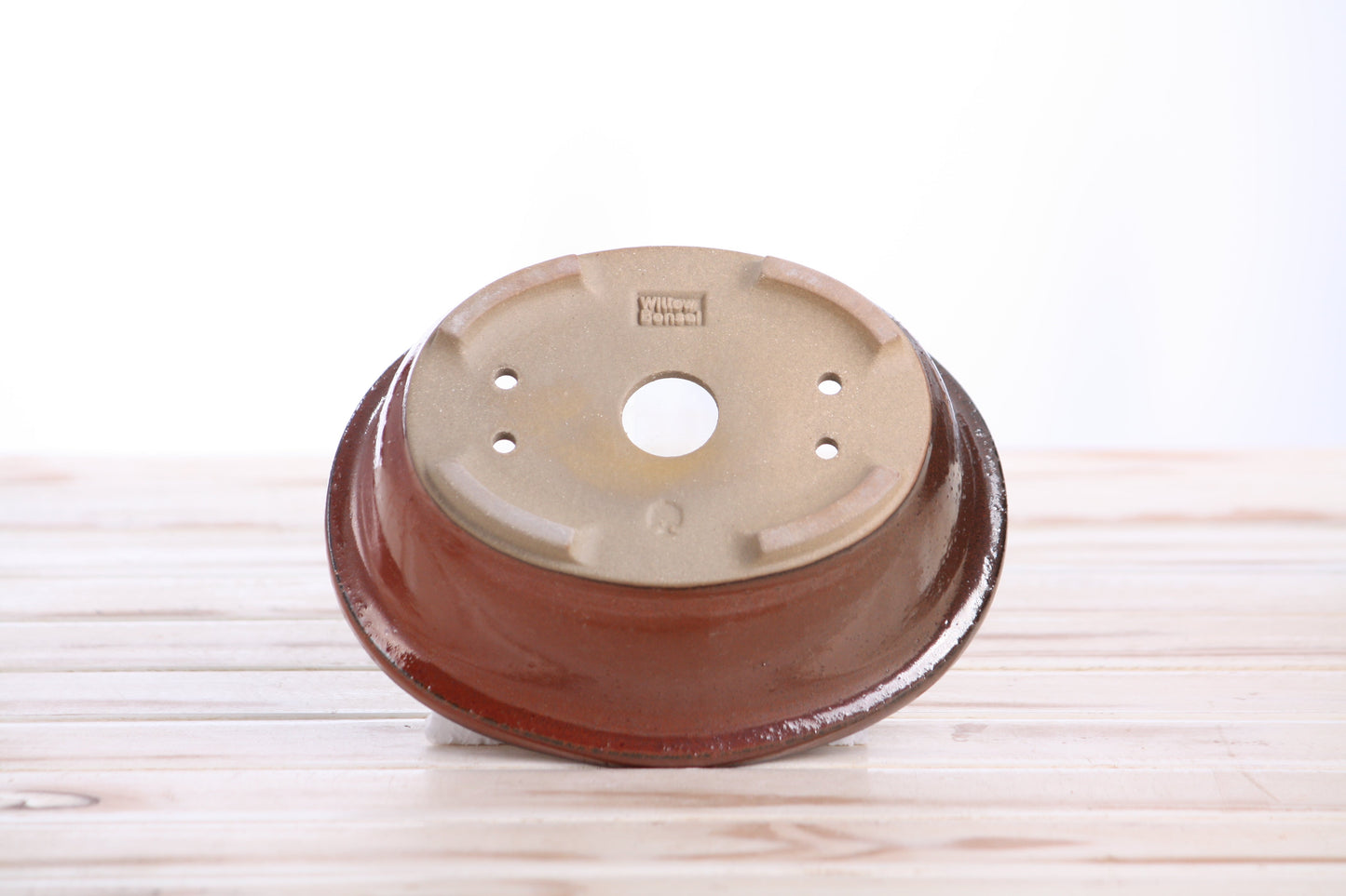 Willow Bonsai Ceramics Fat Bonsai Pot 6.5 Inch – Bold Oval Ceramic Bonsai & Succulent Planter with Accentuated Rim, High‑Fired Frost‑Proof Stoneware, Handmade in USA (Sunset)