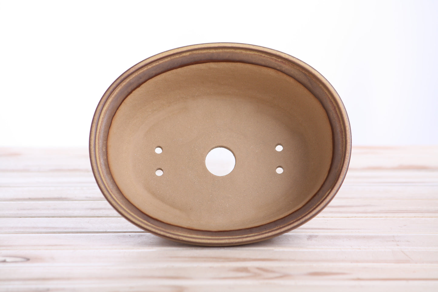 Willow Bonsai Ceramics Fat Bonsai Pot 7.5 Inch – Bold Oval Ceramic Bonsai & Succulent Planter with Accentuated Rim, High‑Fired Frost‑Proof Stoneware, Handmade in USA (Deep Stone)