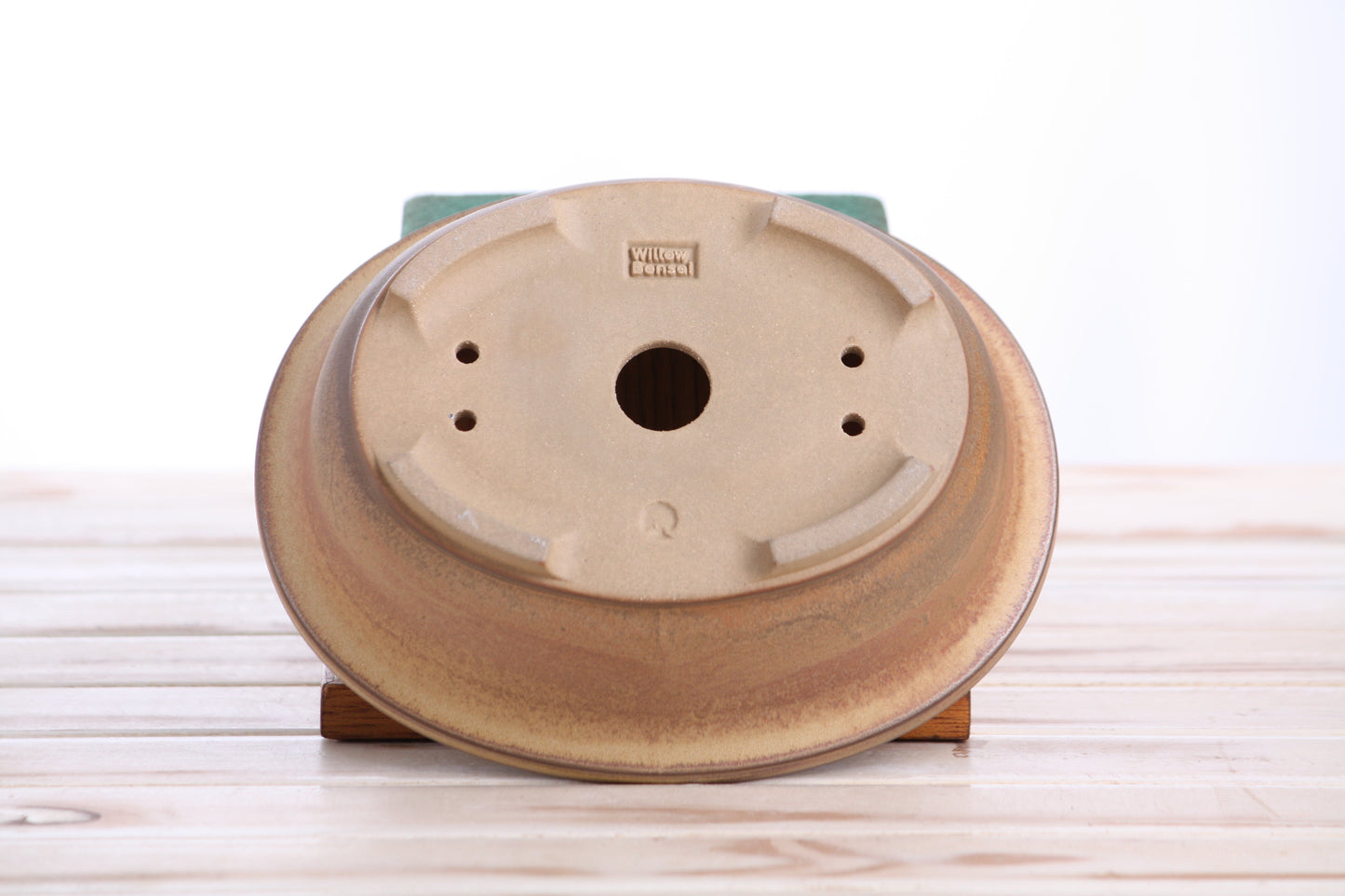 Willow Bonsai Ceramics Fat Bonsai Pot 7.5 Inch – Bold Oval Ceramic Bonsai & Succulent Planter with Accentuated Rim, High‑Fired Frost‑Proof Stoneware, Handmade in USA (Deep Stone)
